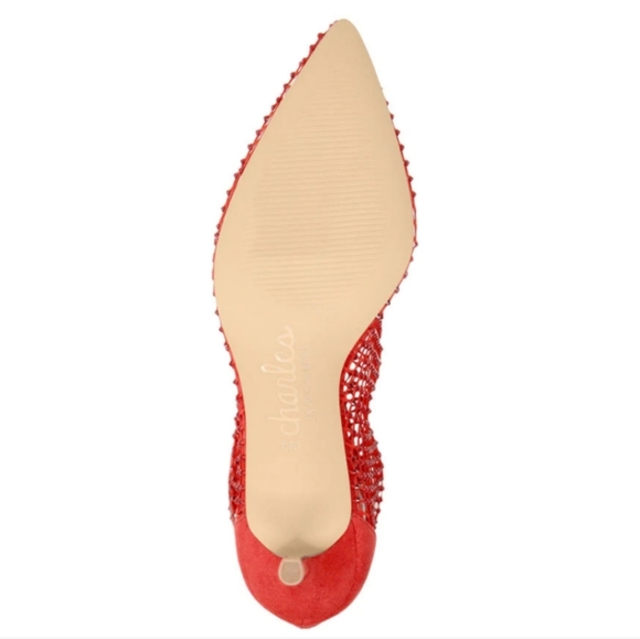 CHARLES DAVID AFTERHOURS RED RHINESTONE MESH BOOTIE, FIERY RHINESTONE RED 7.5 - Picture 8 of 16